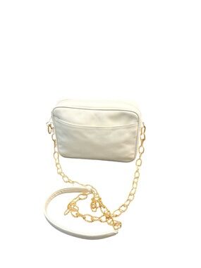 Sak's fifth Avenue Leather Crossbody with Gold Metal Chain Strap